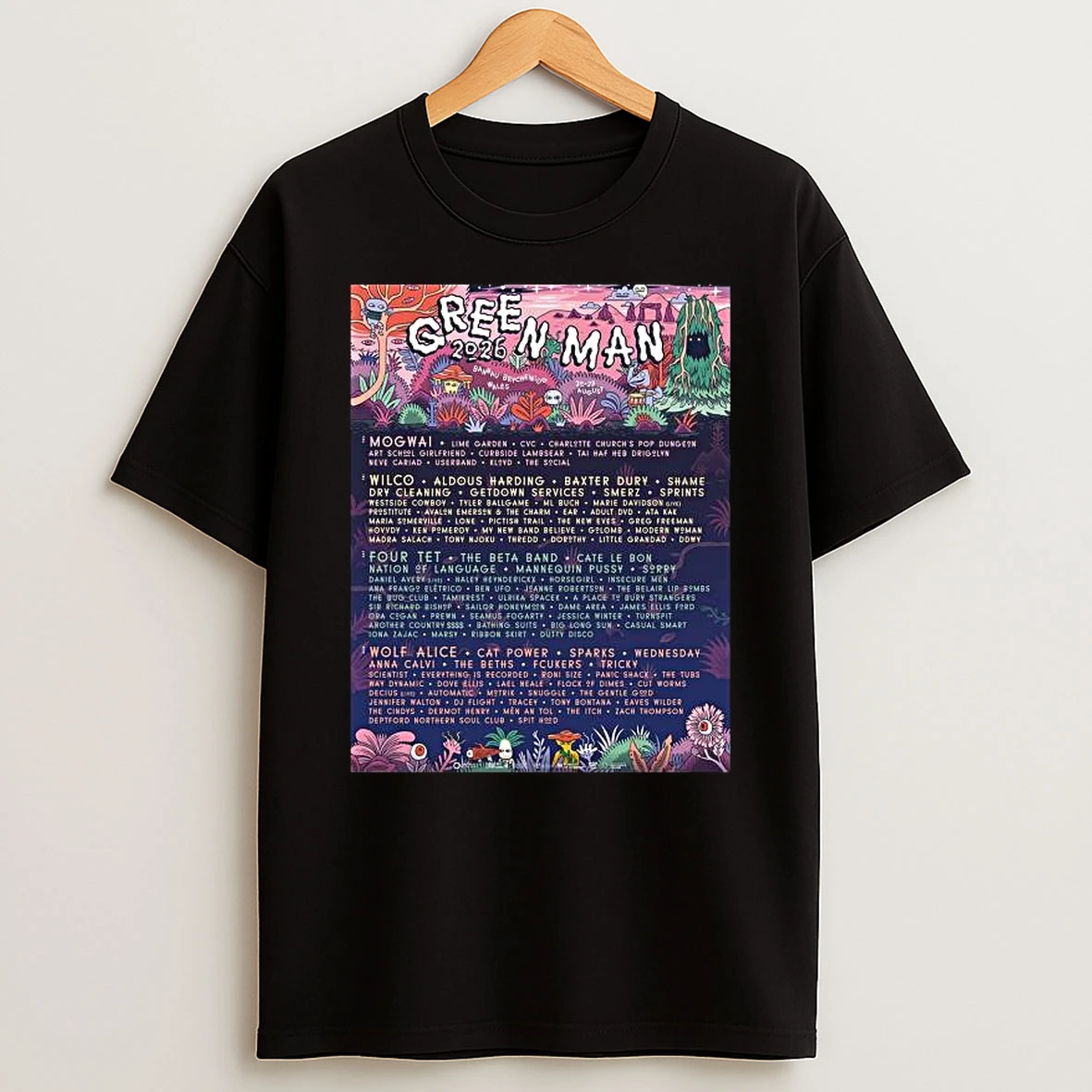 Green Man Festival Line Up In Bannau Brycheiniog Wales From August 20 To 23 2026 T Shirt