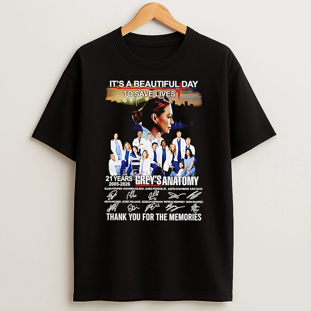 Greys Anatomy Its A Beautiful Day To Save Lives Thank You For The Memories T Shirt