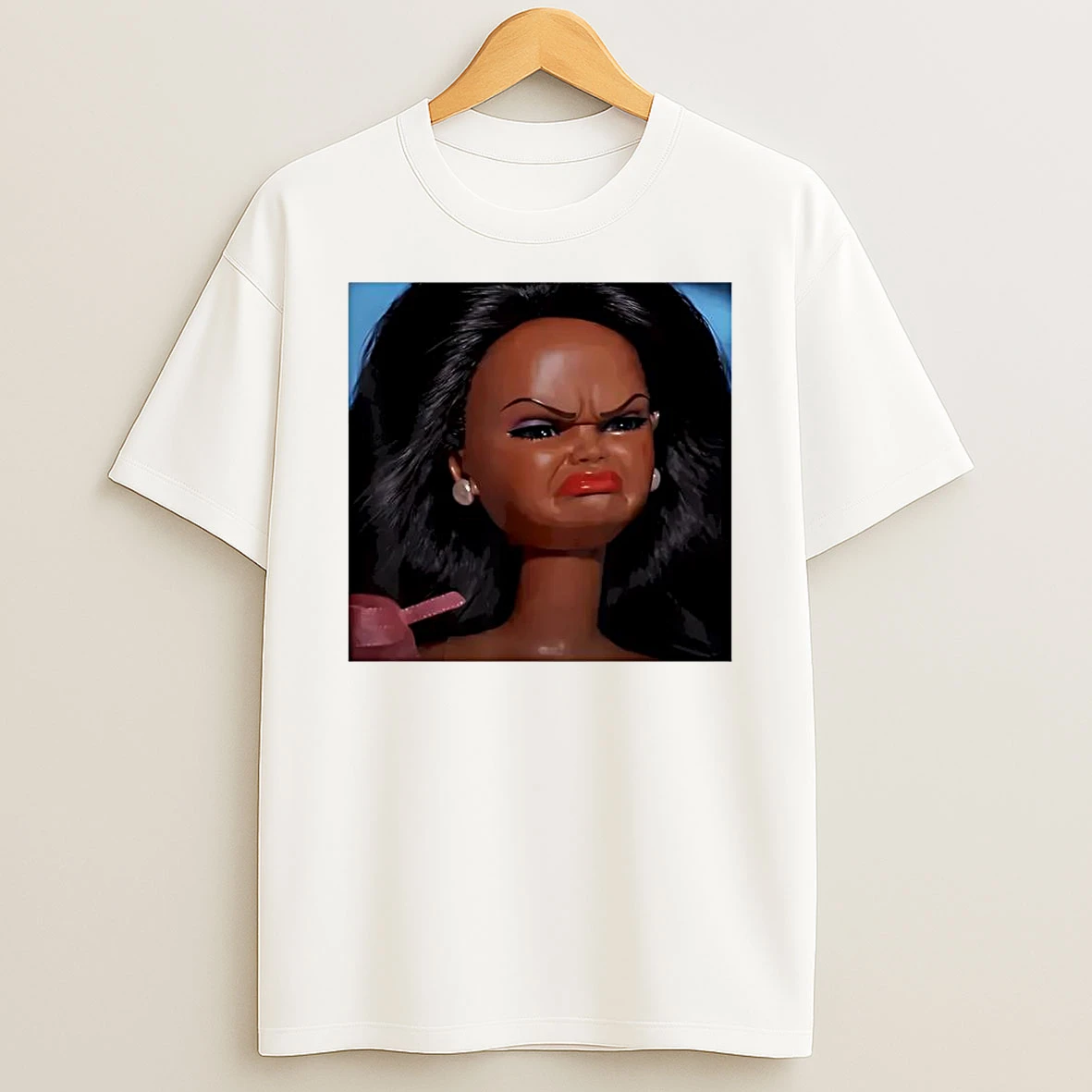 Grumpy Disgusted Barbie Doll Face T Shirt