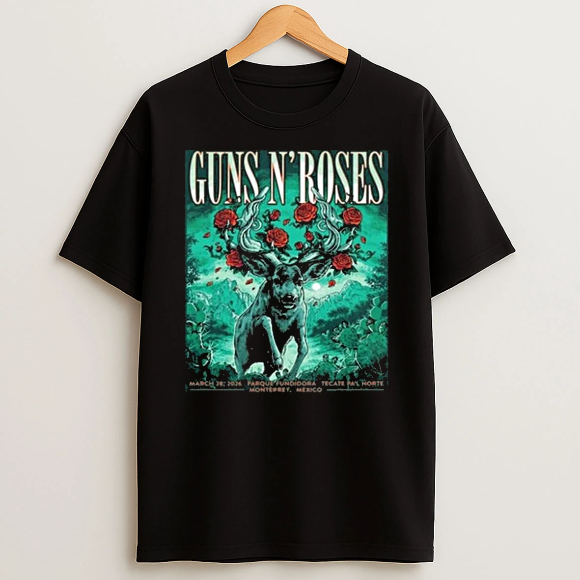 Guns N Roses Monterrey March 28 2026 Black T Shirt