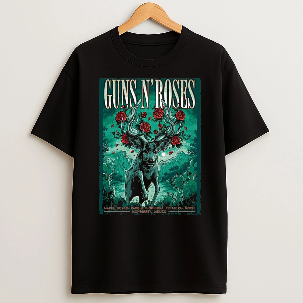 Guns N Roses Monterrey Mexico On March 28 2026 Tour T Shirt