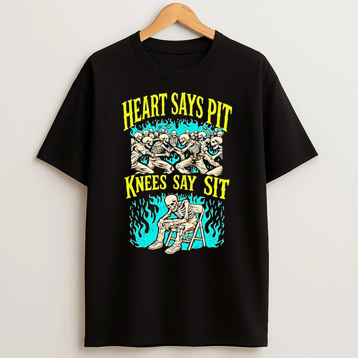 Heart Says Pit Knees Say Sit T Shirt