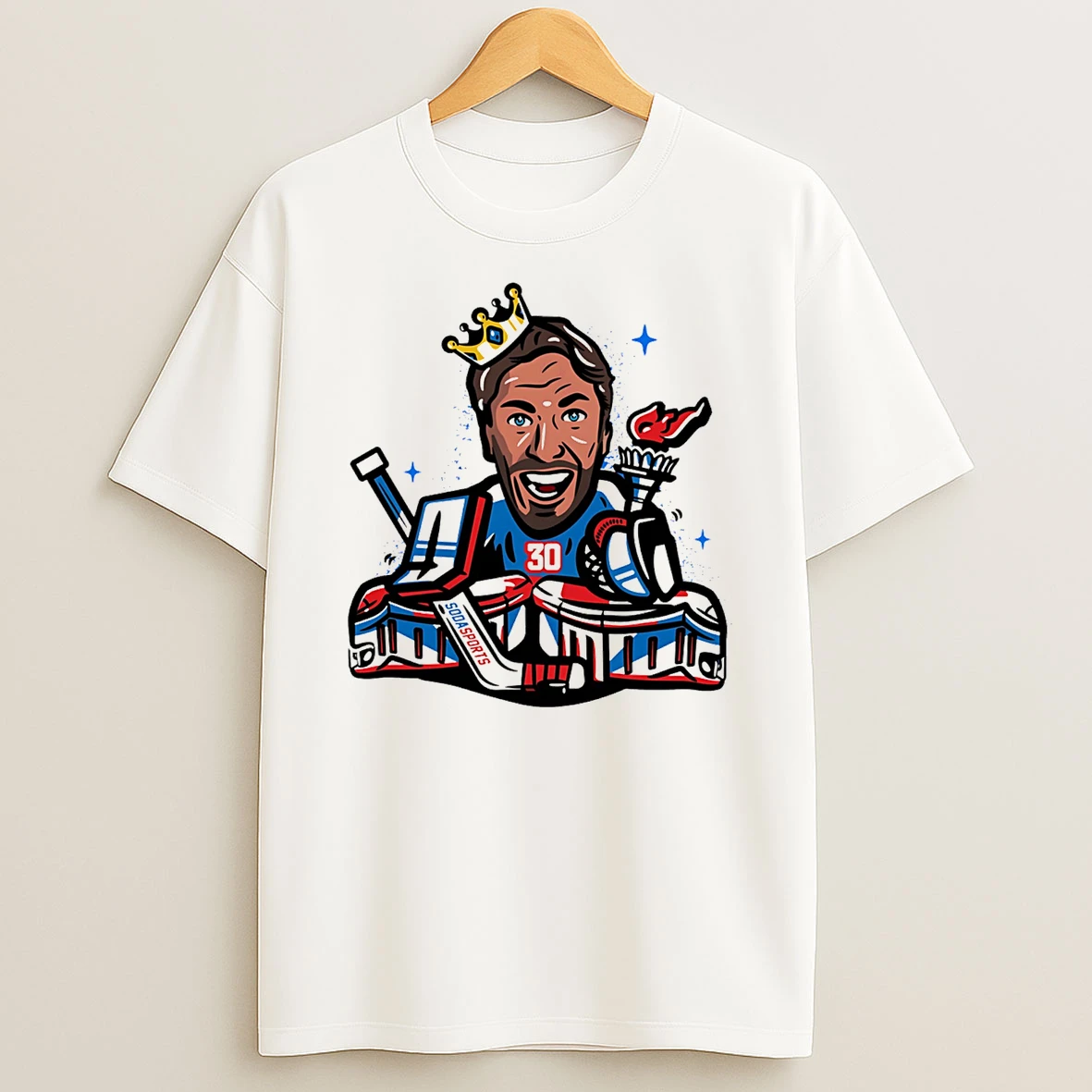 Henrik Lundqvist New York Rangers King Caricature T Shirt