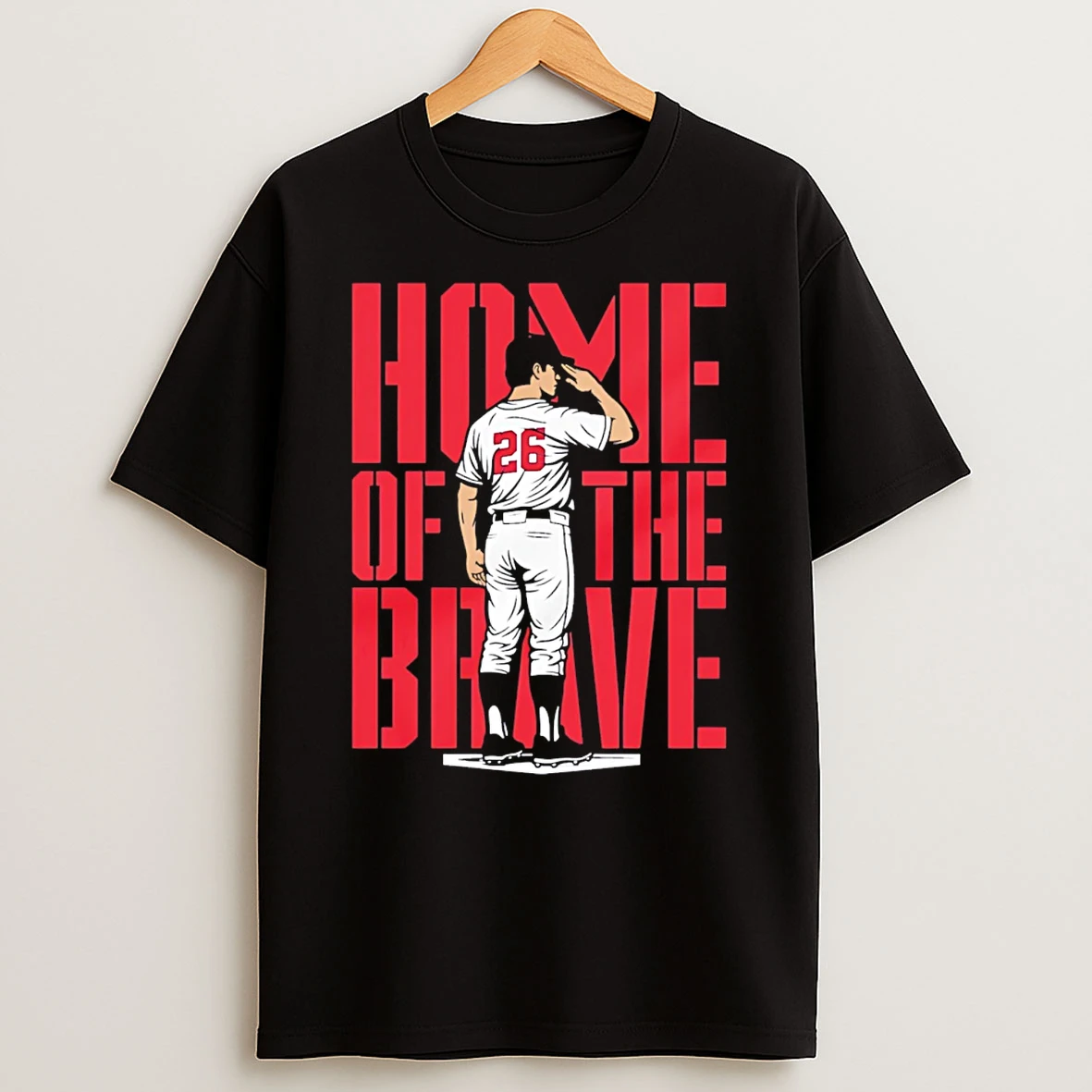 Home Of The Brave No 26 Baseball T Shirt
