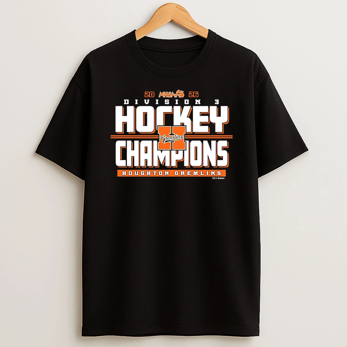 Houghton Gremlins 2026 Mhsaa Hockey D3 Champions T Shirt