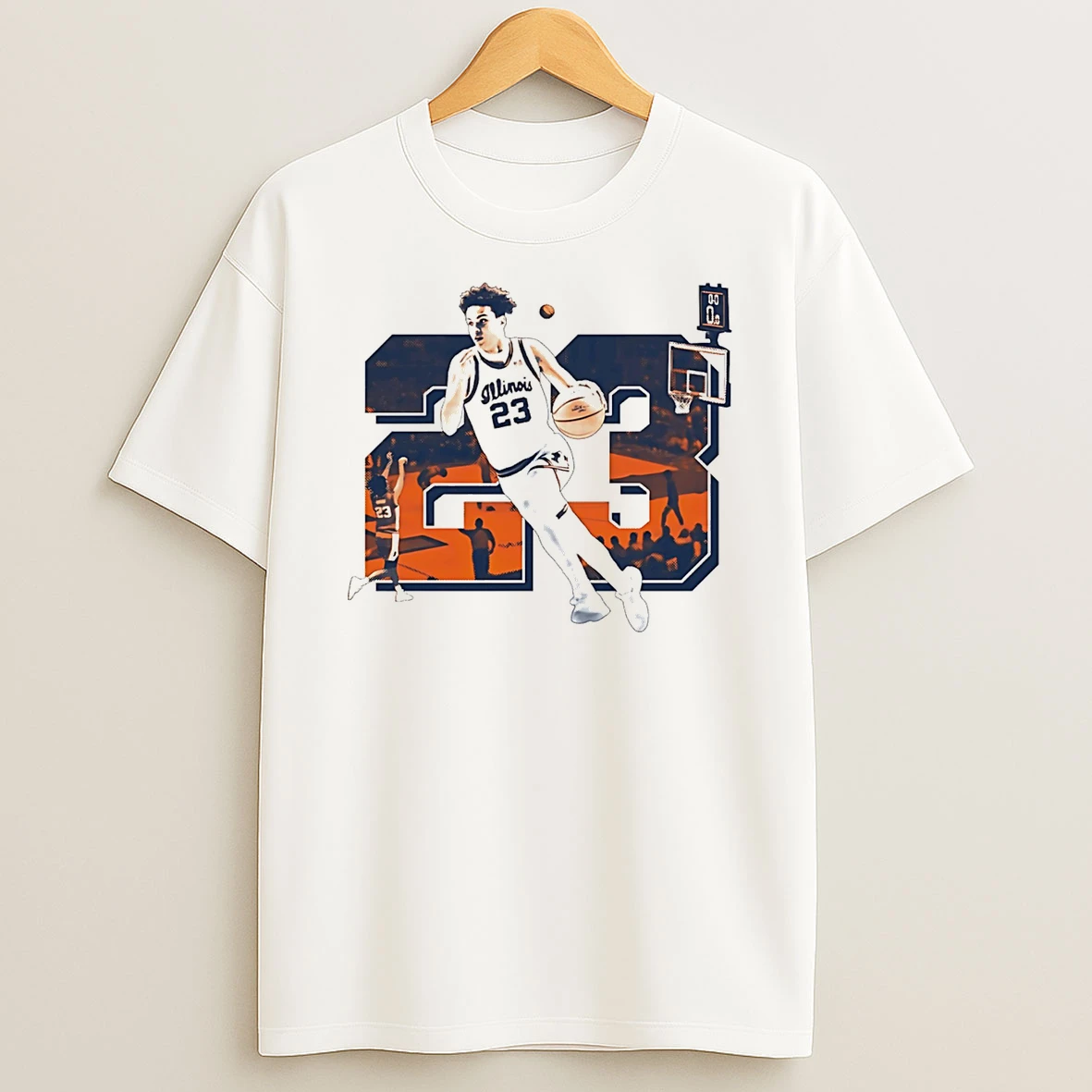 Illinois Basketball Keaton Wagler No 23 Graphic T Shirt