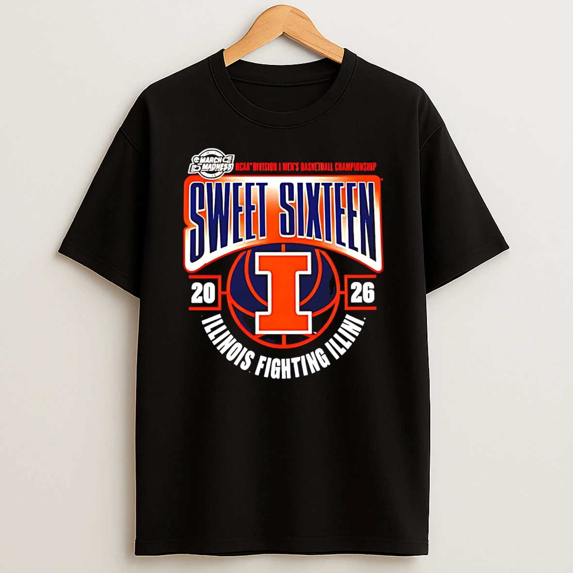 Illinois Fighting Illini Mens Basketball 2026 Ncaa March Madness Sweet 16 T Shirt