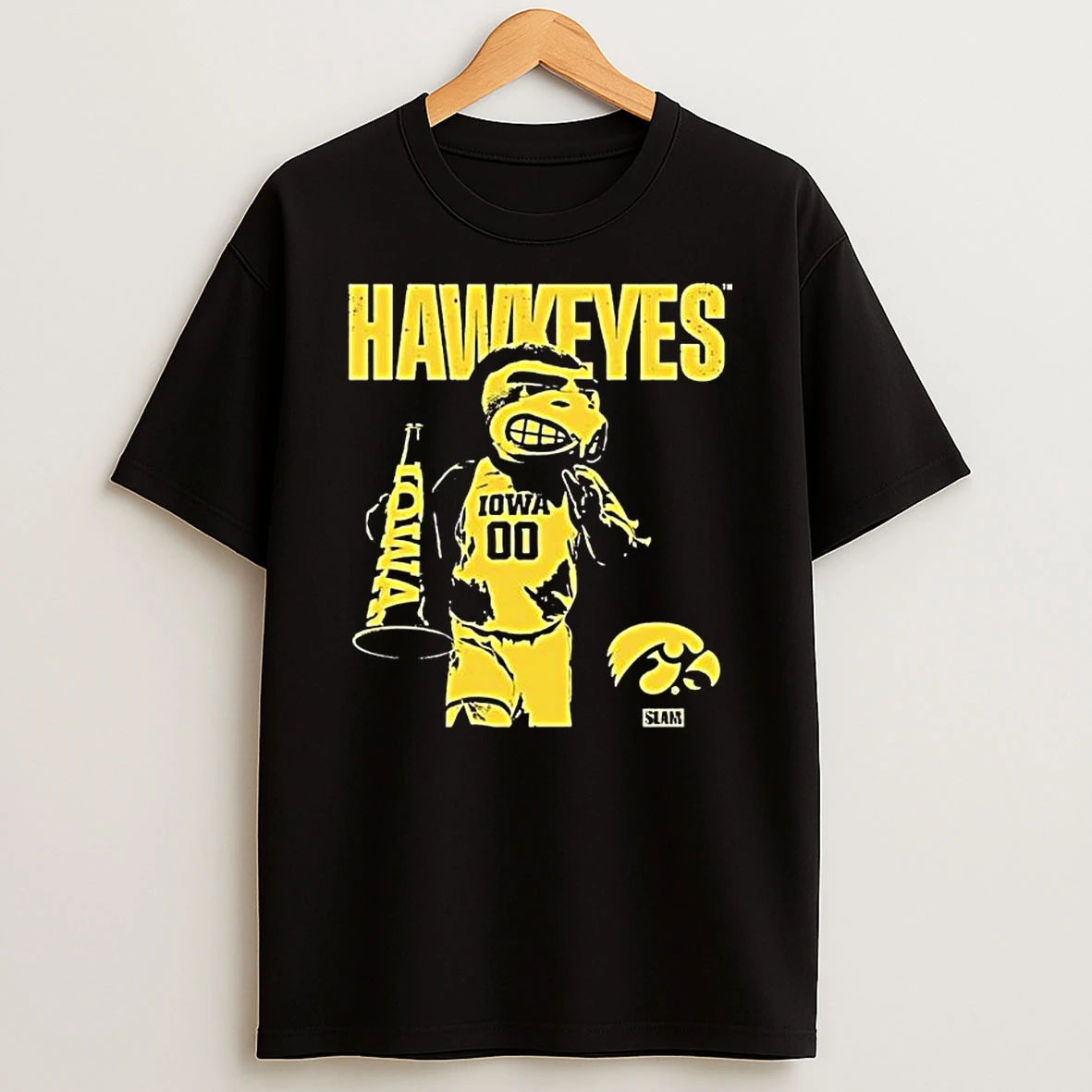 Iowa Herky The Hawk Mascot Slam T Shirt