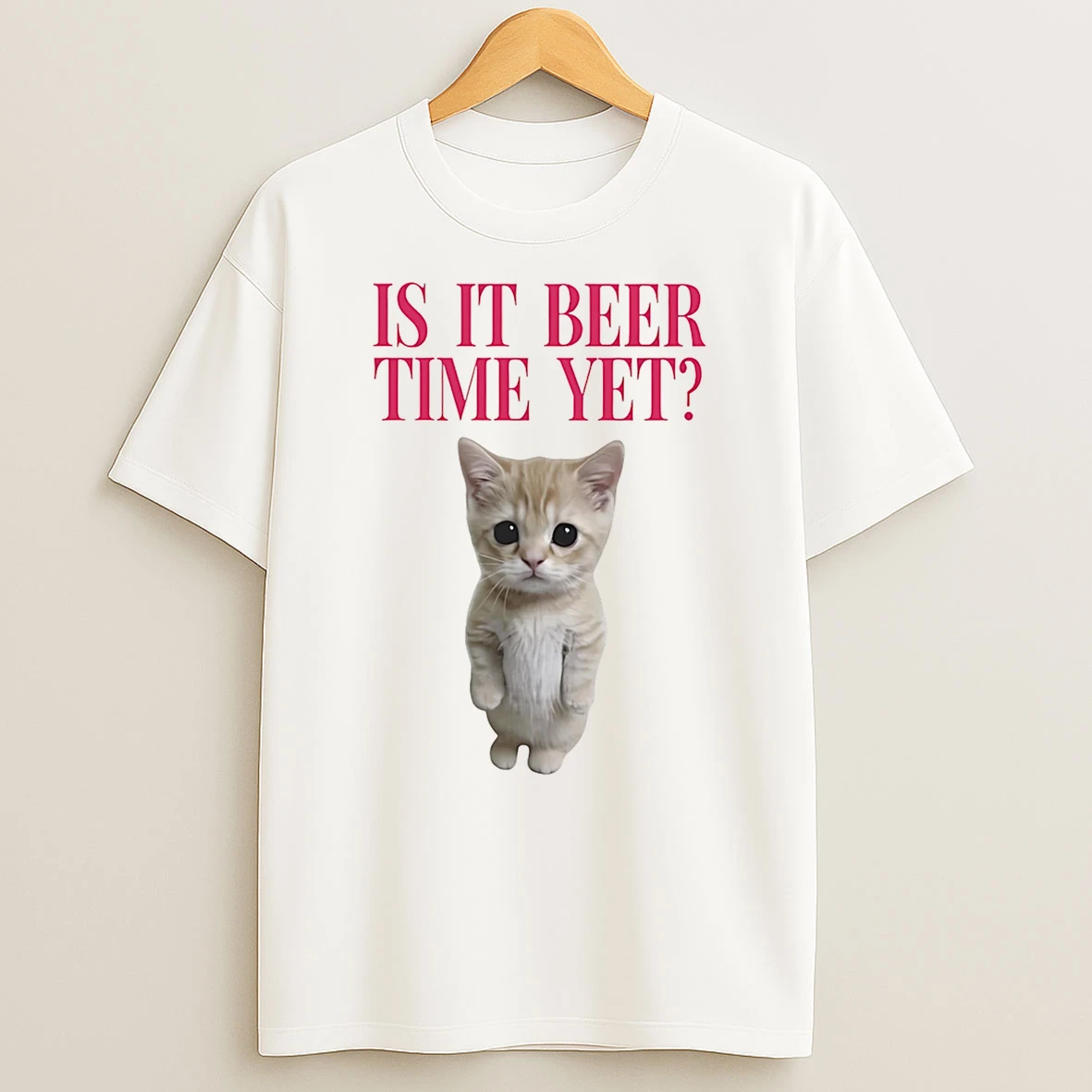 Is It Beer Time Yet Cat T Shirt