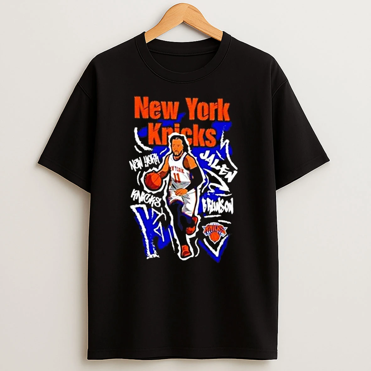 Jalen Brunson New York Knicks Chalked Up Player Paint T Shirt