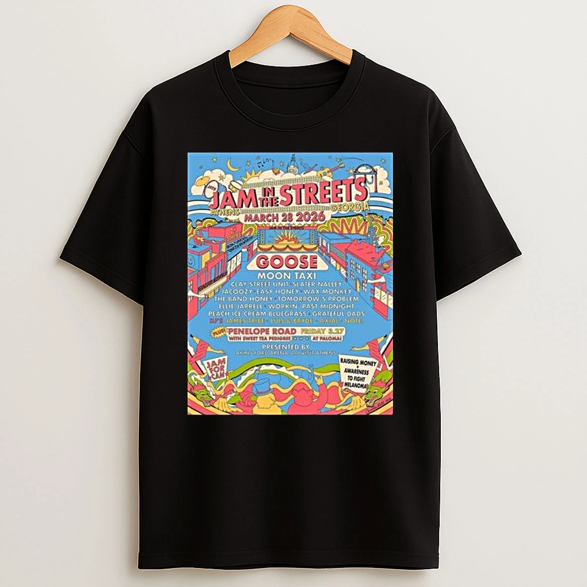Jam In The Streets Festival 2026 Athens Georgia Full Lineup On March 28 2026 T Shirt