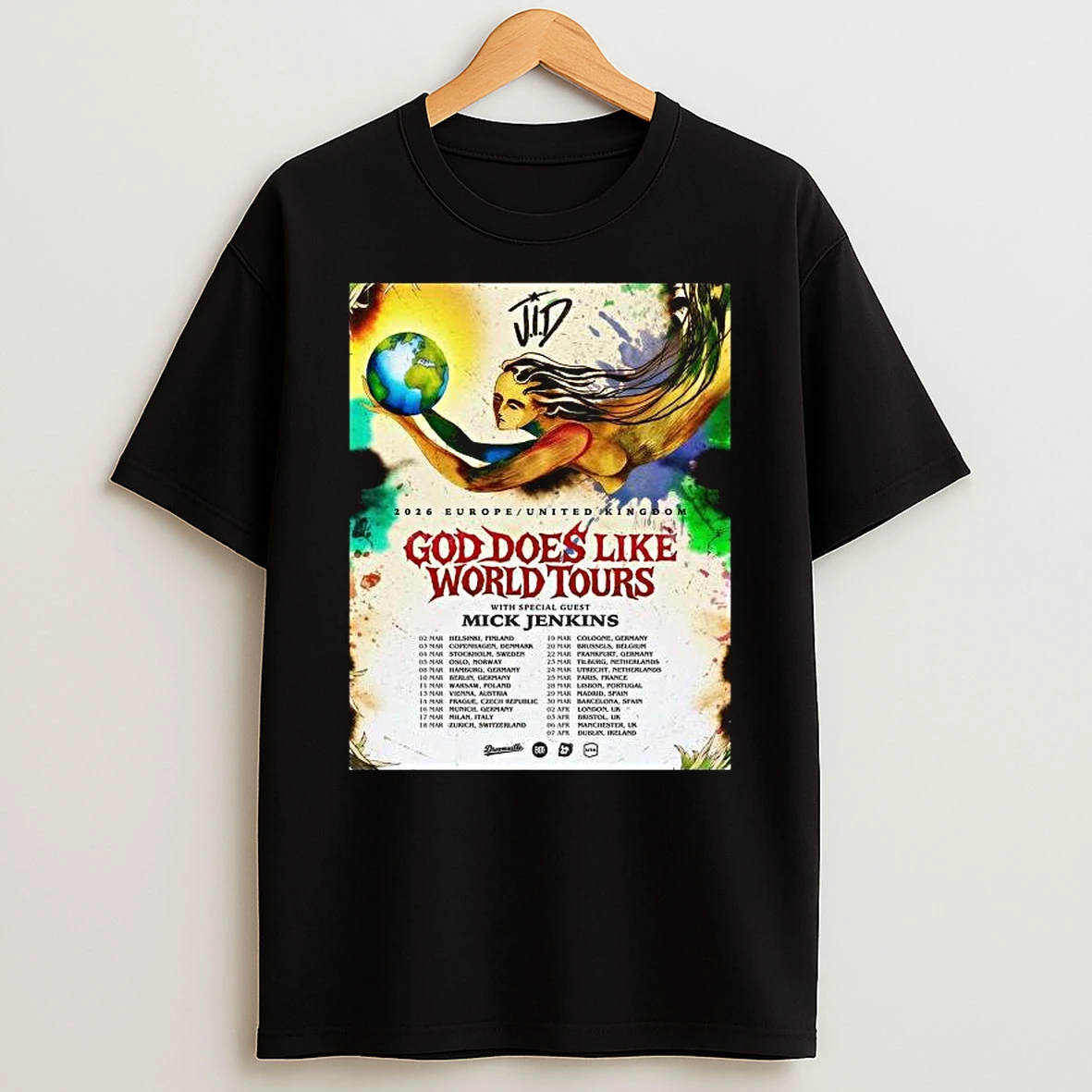 Jid God Does Like World Tours 2026 Europe And Uk Schedule Dates T Shirt