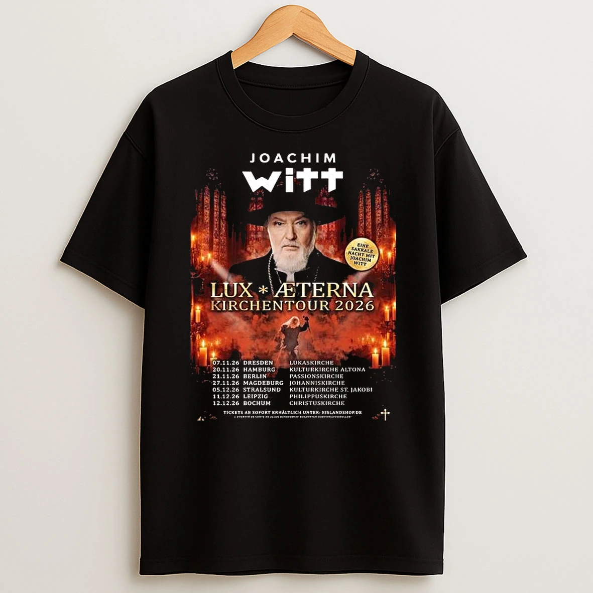 Joachim Witt Lux Aeterna Kirchen Tour 2026 T Shirt