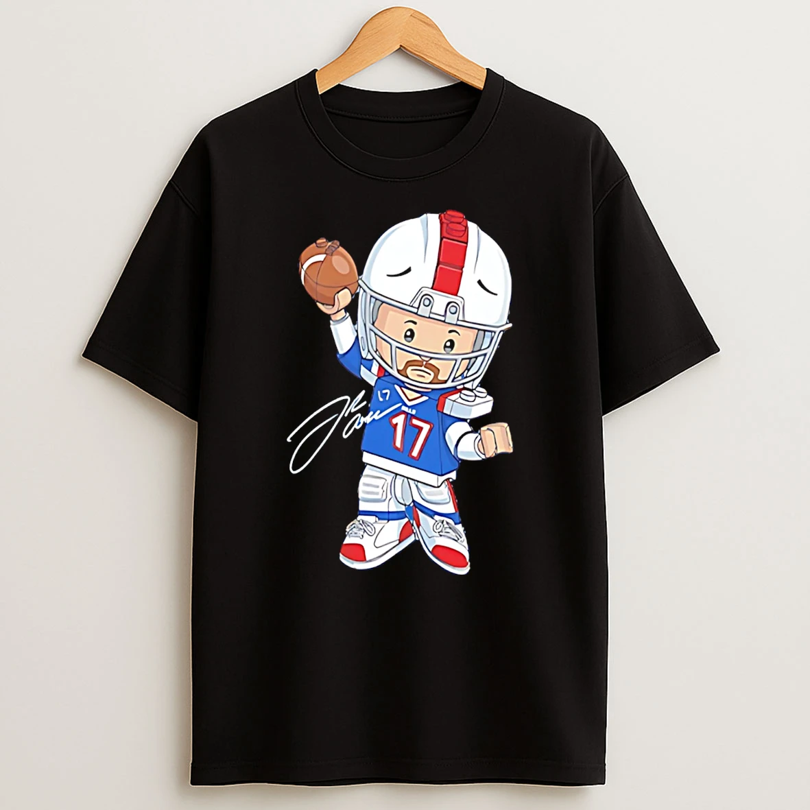 Josh Allen Buffalo Bills Little People Cartoon T Shirt