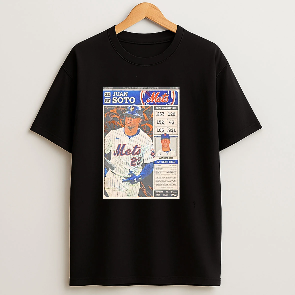 Juan Soto 22 Right Field New York Mets 2025 Season Stars Graphic T Shirt