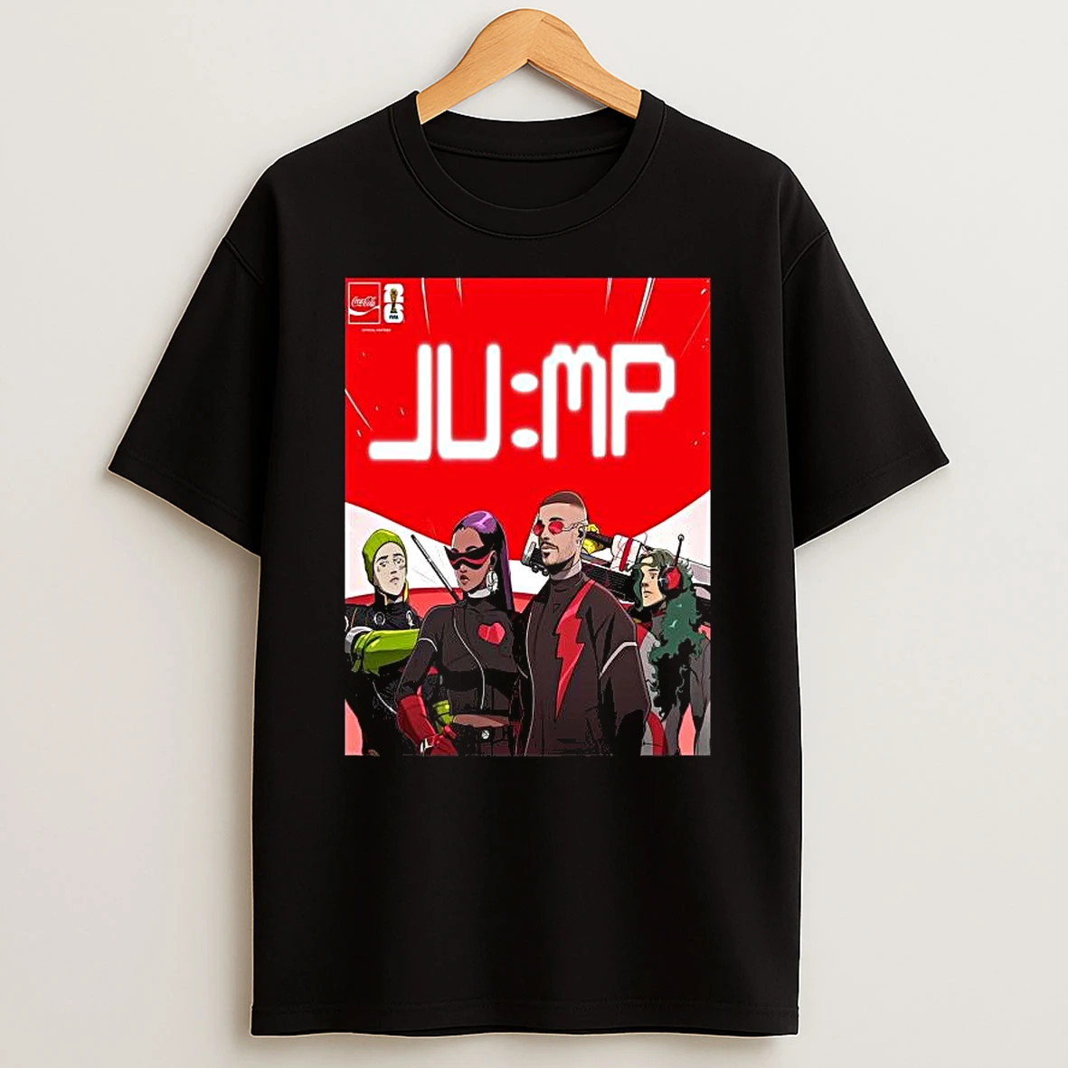 Jump By J Balvin And Amber Mark Ft Steve Vai And Travis Barker Coca Cola Anthem Fifa World Cup 2026 T Shirt