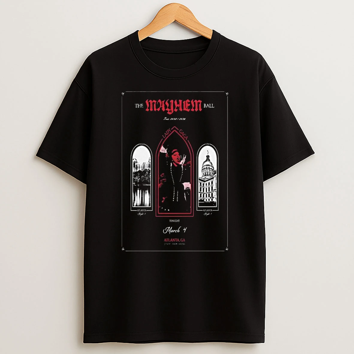 Lady Gaga March 4 2026 State Farm Arena In Atlanta Ga T Shirt