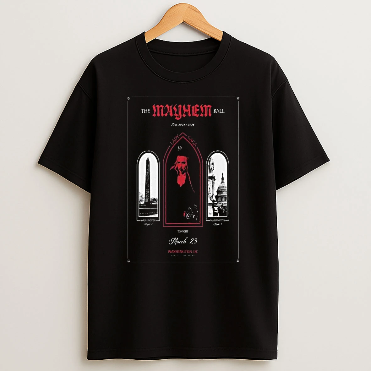 Lady Gaga Tour Washington D C On March 23 2026 T Shirt