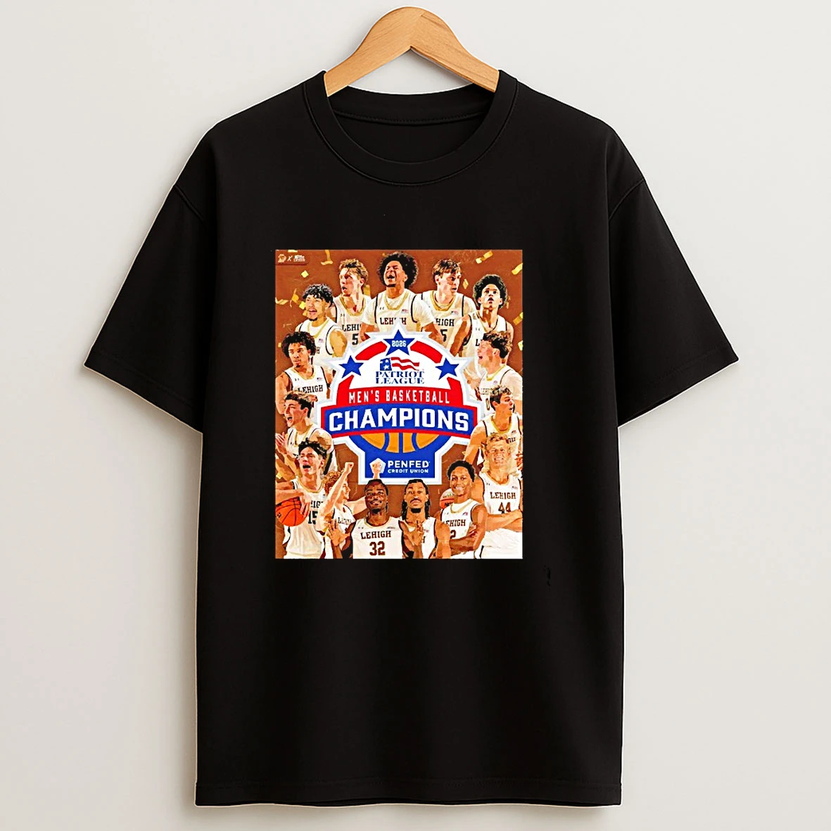 Lehigh Mountain Hawks Mens Basketball 2025 2026 Patriot League Champions Player T Shirt