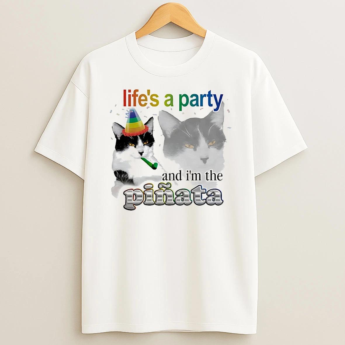 Lifes A Party And Im The Pinata Cat T Shirt