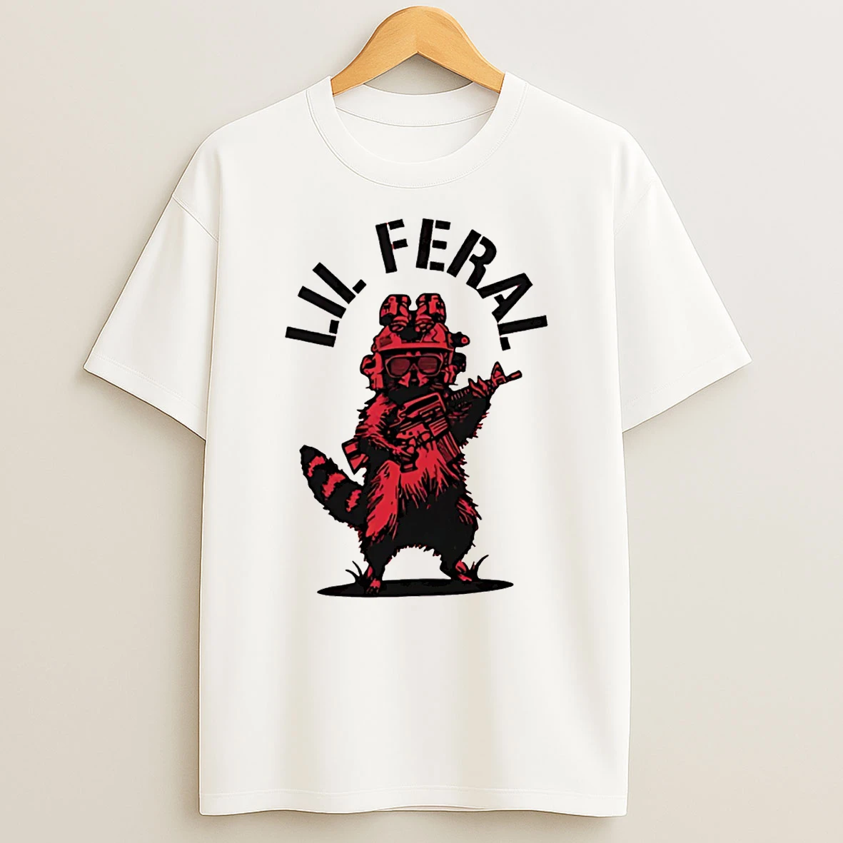 Lil Feral Raccoon Graphic T Shirt
