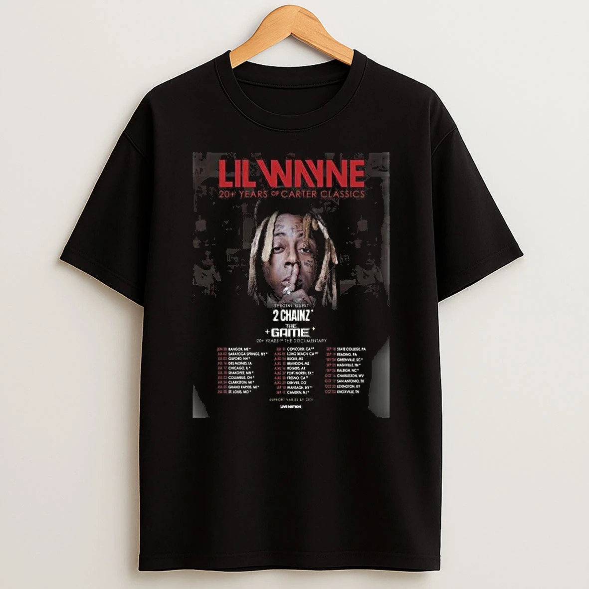 Lil Wayne 20 Years Of Carter Classics North America 2026 Schedule Venue Dates T Shirt