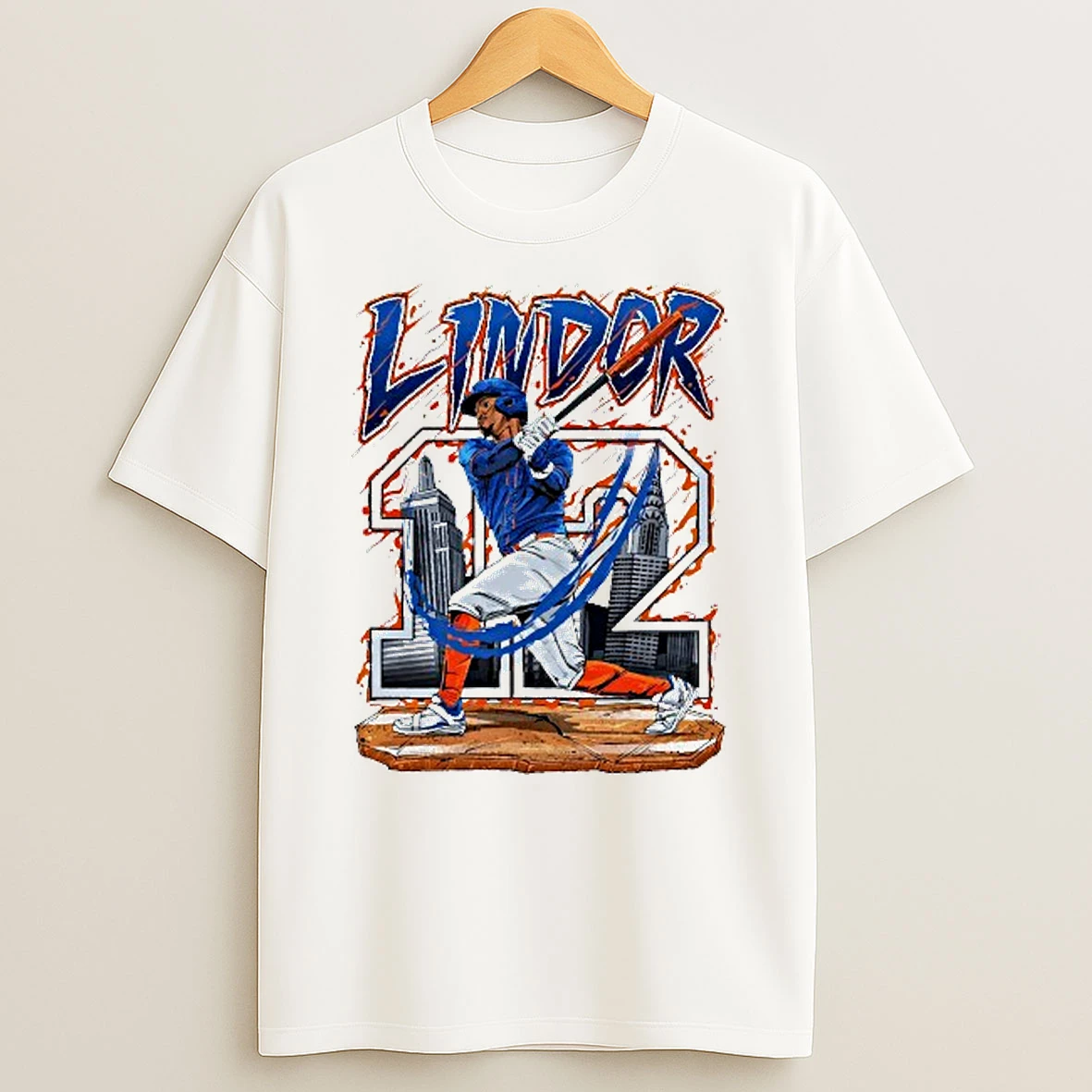 Lindor 12 Francisco Lindor New York Mets Player Artwork T Shirt