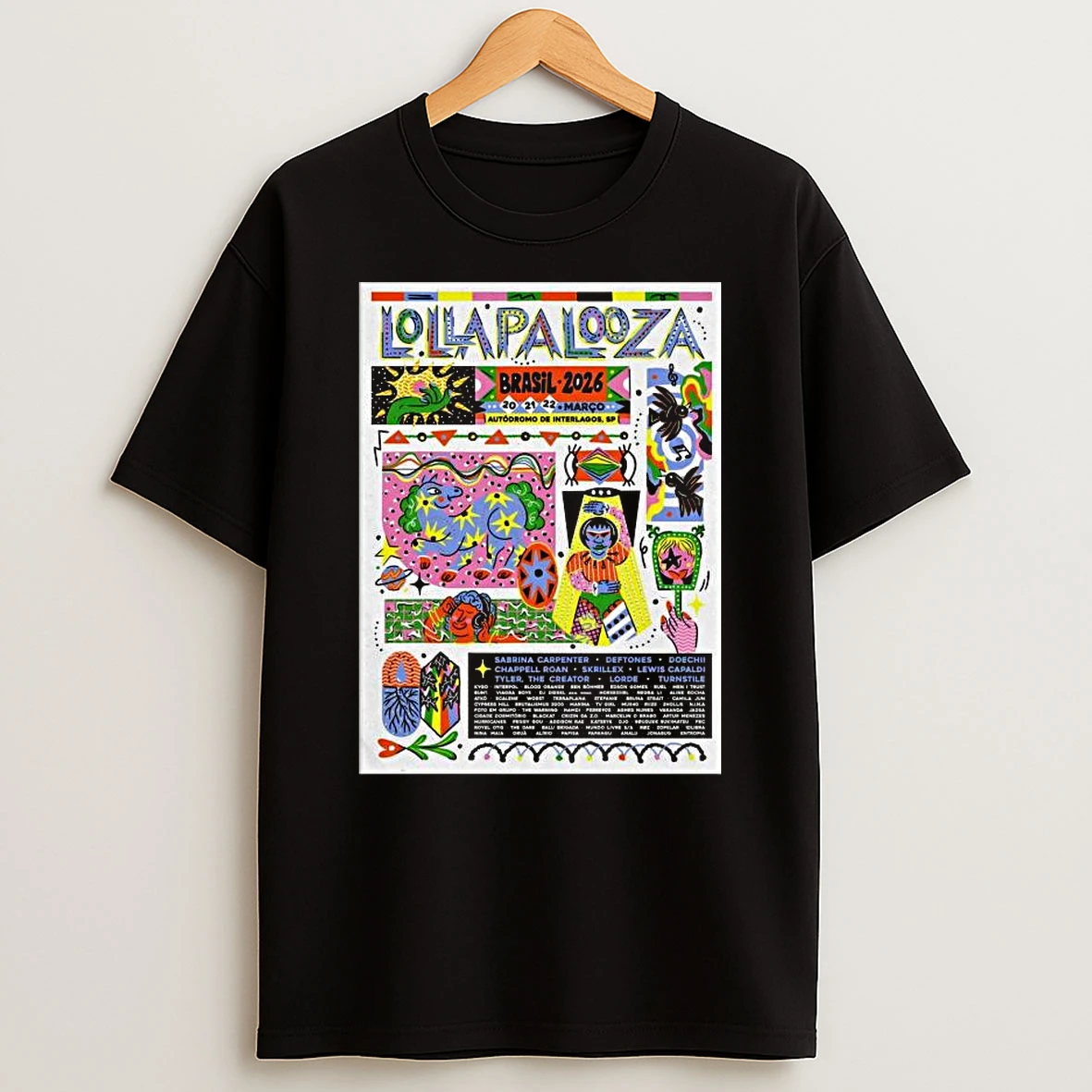Lollapalooza Brasil Autodromo De Interlagos Sao Paulo Brazil March 20 22 2026 T Shirt