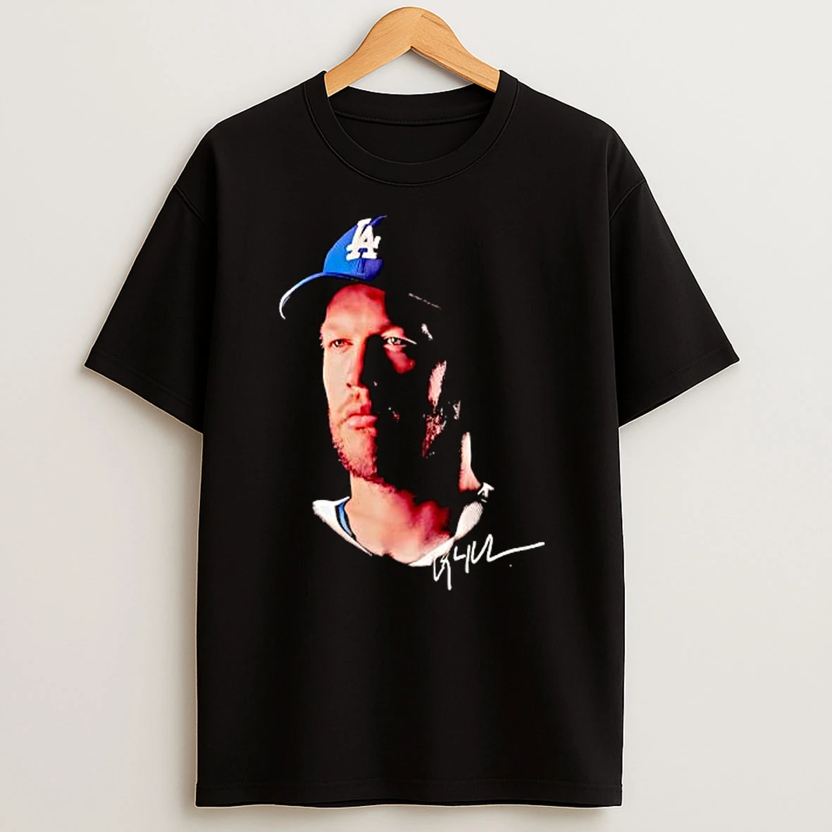 Los Angeles Dodgers Clayton Kershaw Portrait Blue Baseball Cap T Shirt