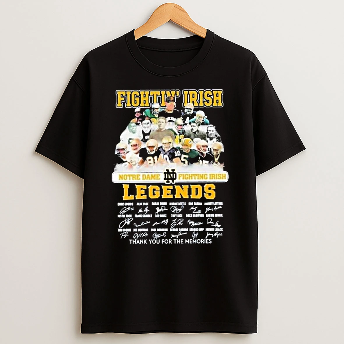 Lou Holtz Notre Dame Fighting Irish Legends Signature Thank You For The Memories Signatures T Shirt