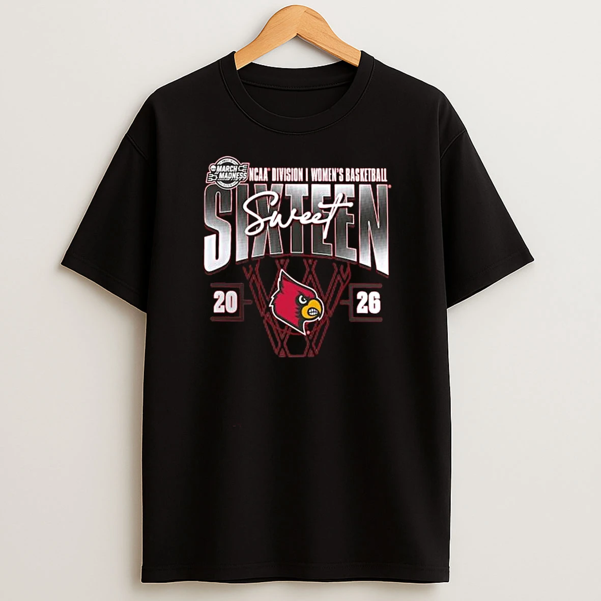 Louisville Cardinals 2026 Ncaa Womens Basketball Tournament March Madness Sweet 16 T Shirt