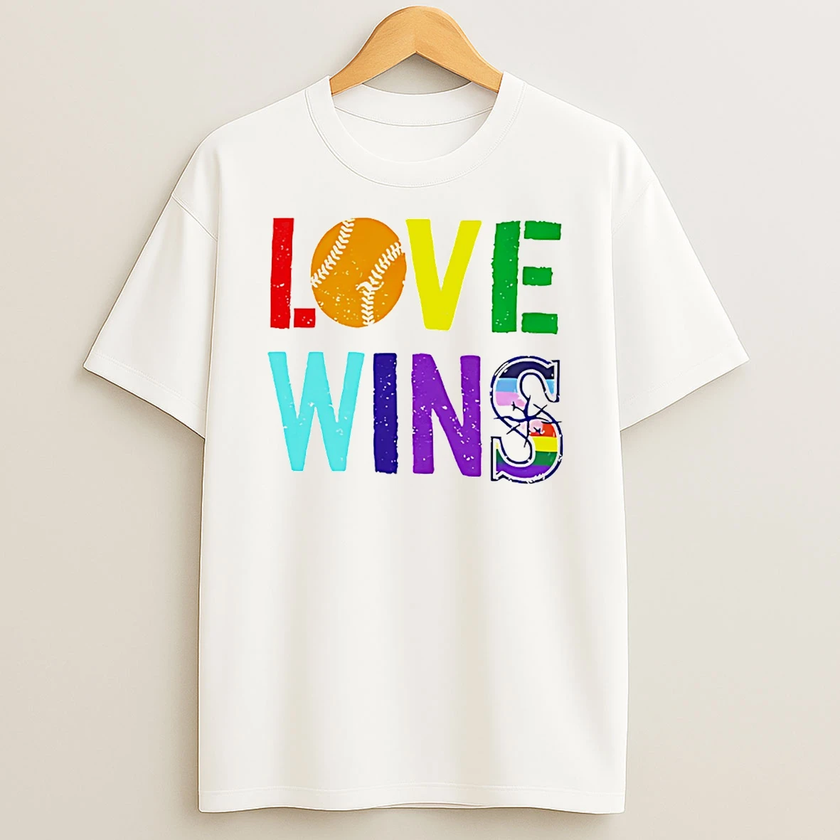 Love Wins Baseball Pride Lgbtq Rainbow T Shirt
