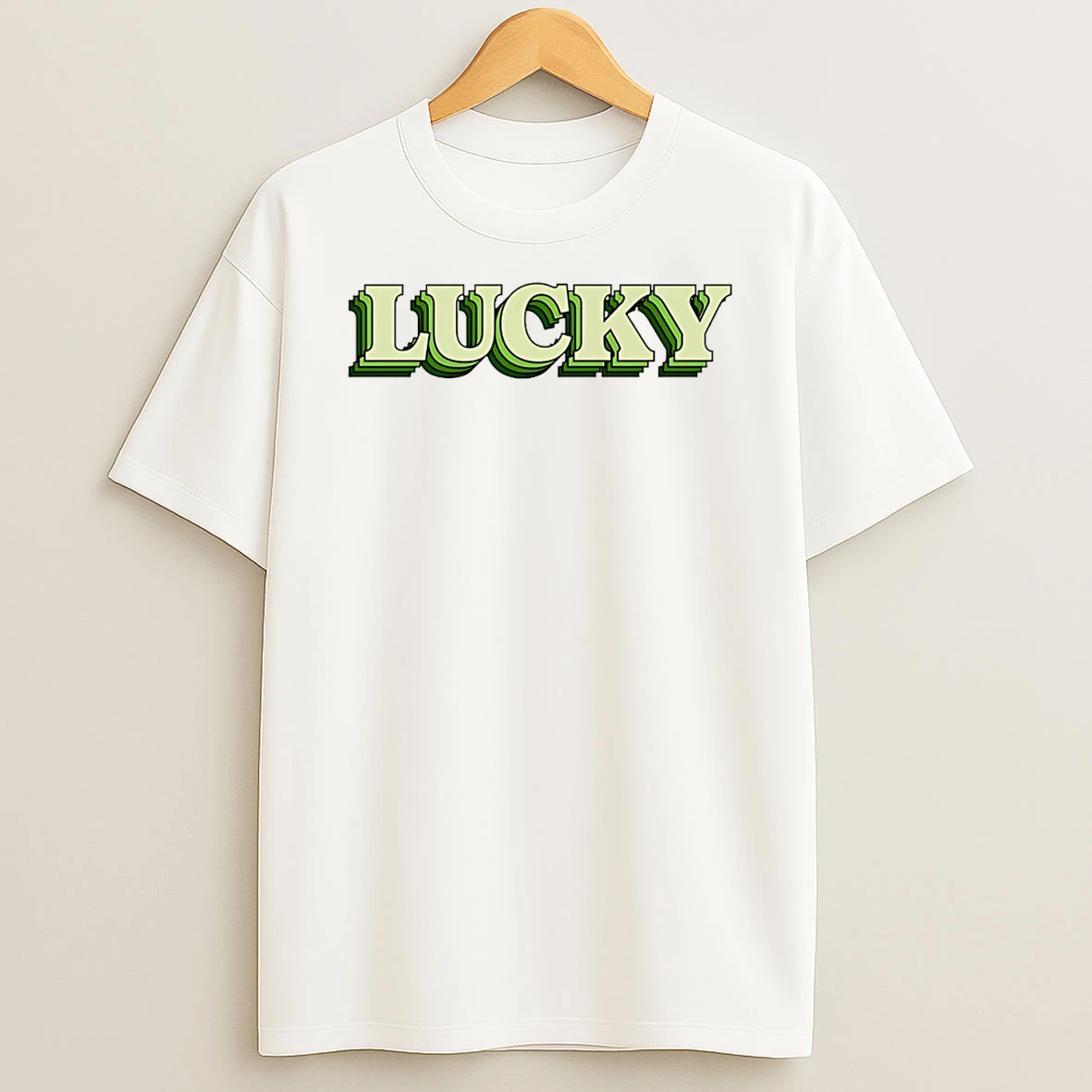 Lucky St Patricks Day Text T Shirt