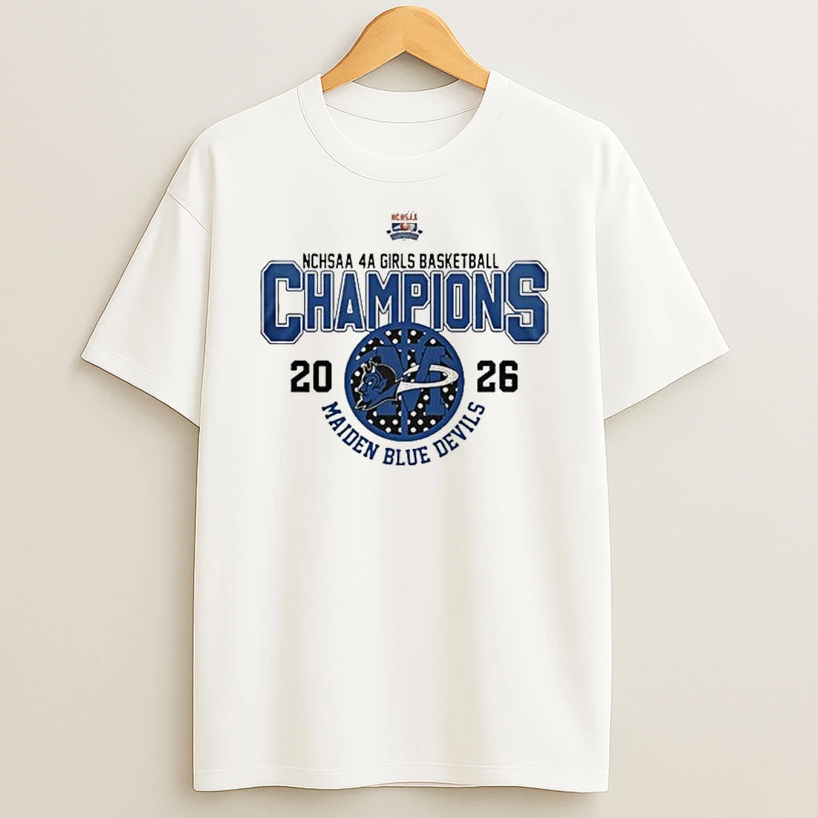 Maiden Blue Devils 2026 Nchsaa Womens 4a Basketball Champions T Shirt