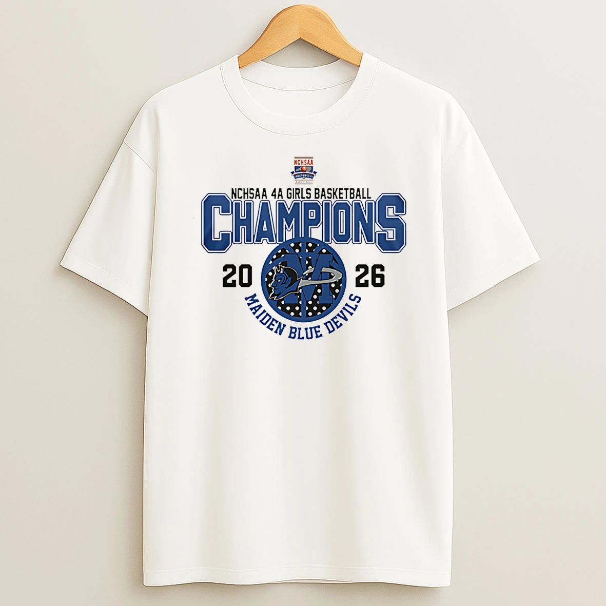 Maiden Blue Devils Nchsaa 4a Girls Basketball Champions 2026 T Shirt