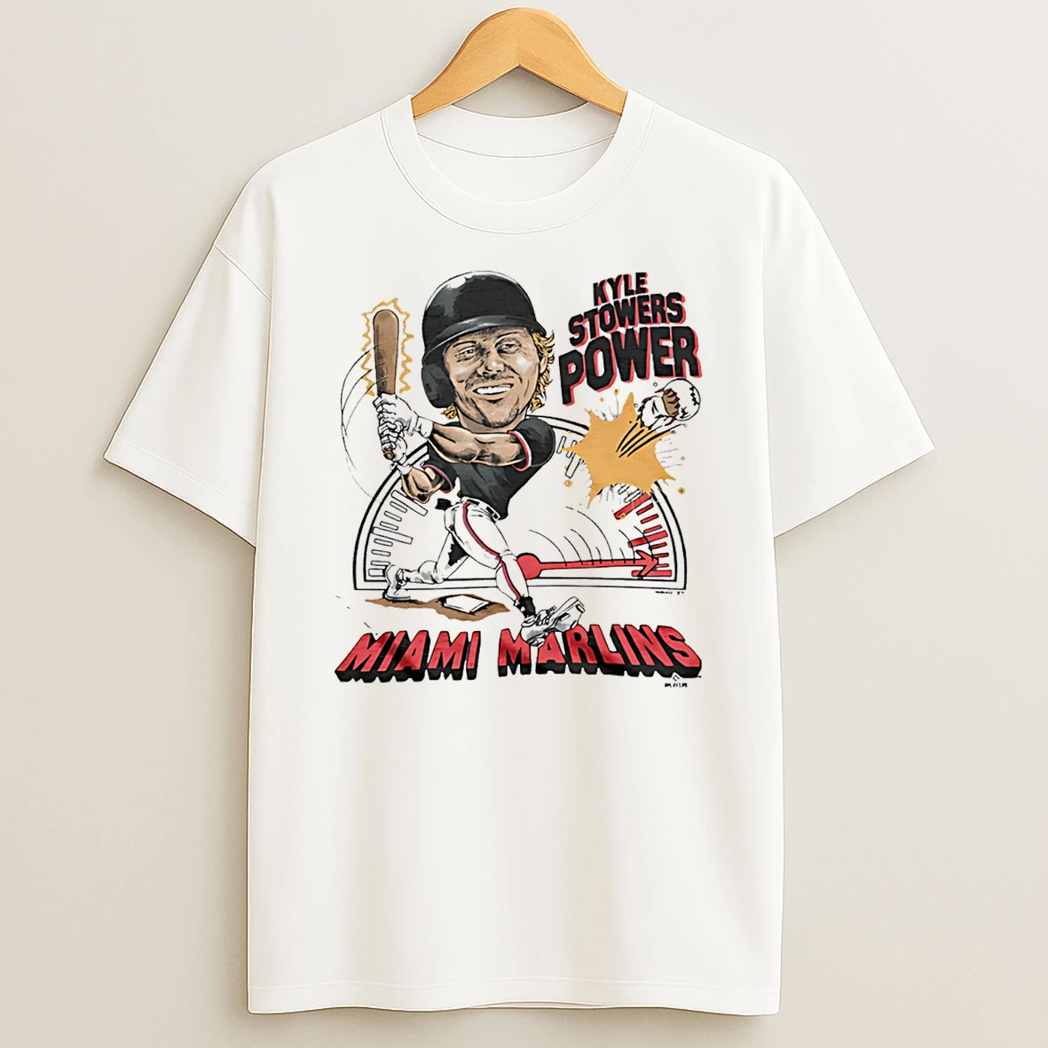 Marlins Kyle The Stowers Power Miami Marlins Signature Caricature T Shirt