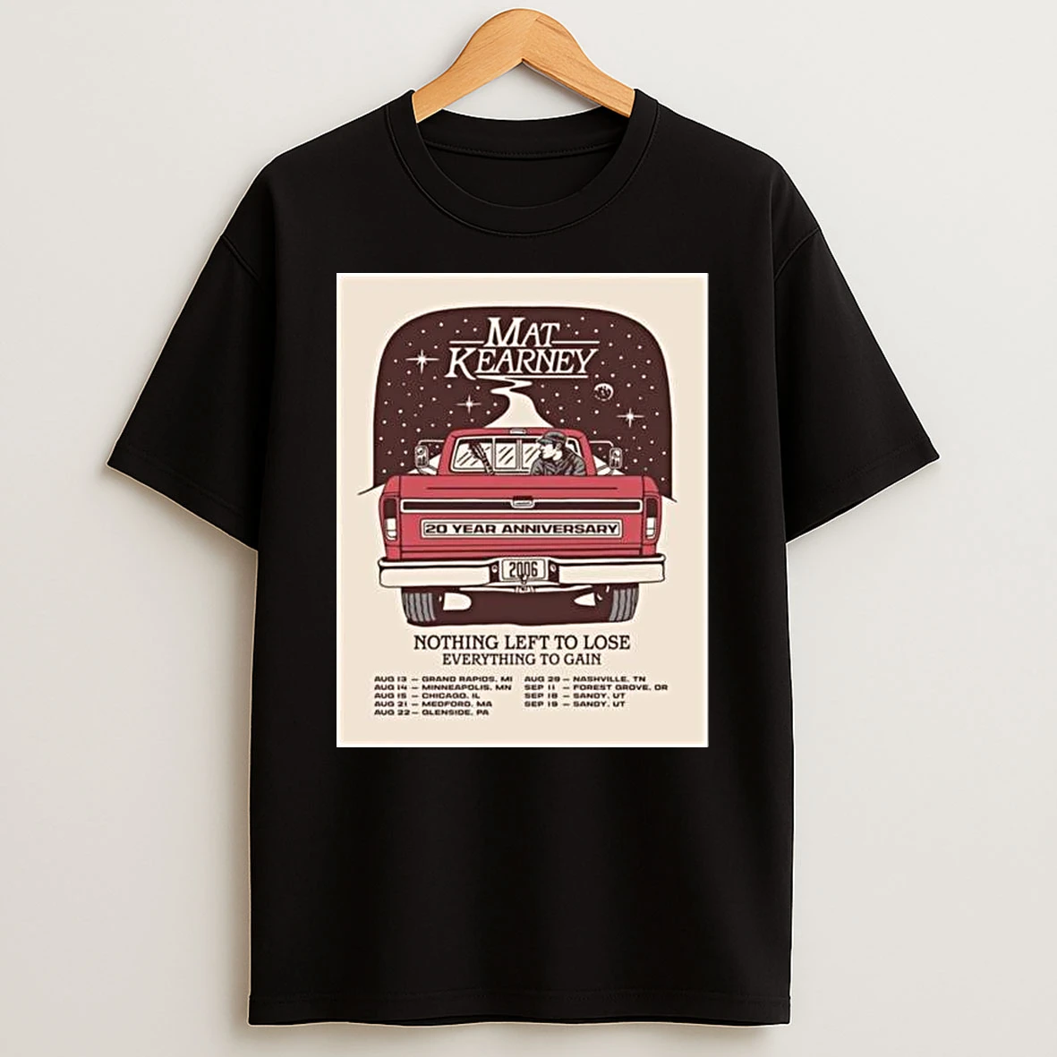 Mat Kearney Nothing Left To Lose Everything To Gain 2026 Tour North America Schedule Dates T Shirt