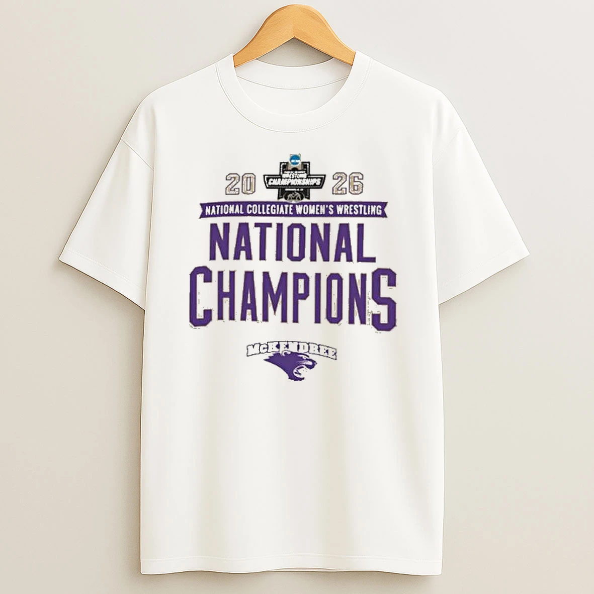 Mckendree Bearcats 2026 Ncaa Womens Wrestling National Champions T Shirt