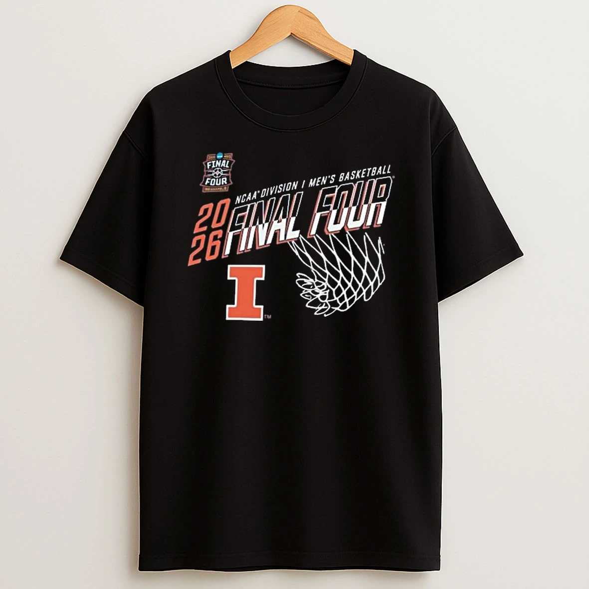 Mens Champion Fighting Illini 2026 Ncaa Mens Basketball Tournament March Madness Final Four Eco Powerblend T Shirt