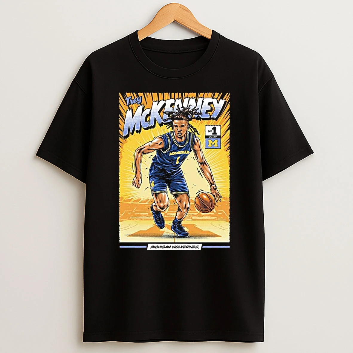 Michigan Wolverines 1 Trey Mckenney Student Athlete Comic T Shirt