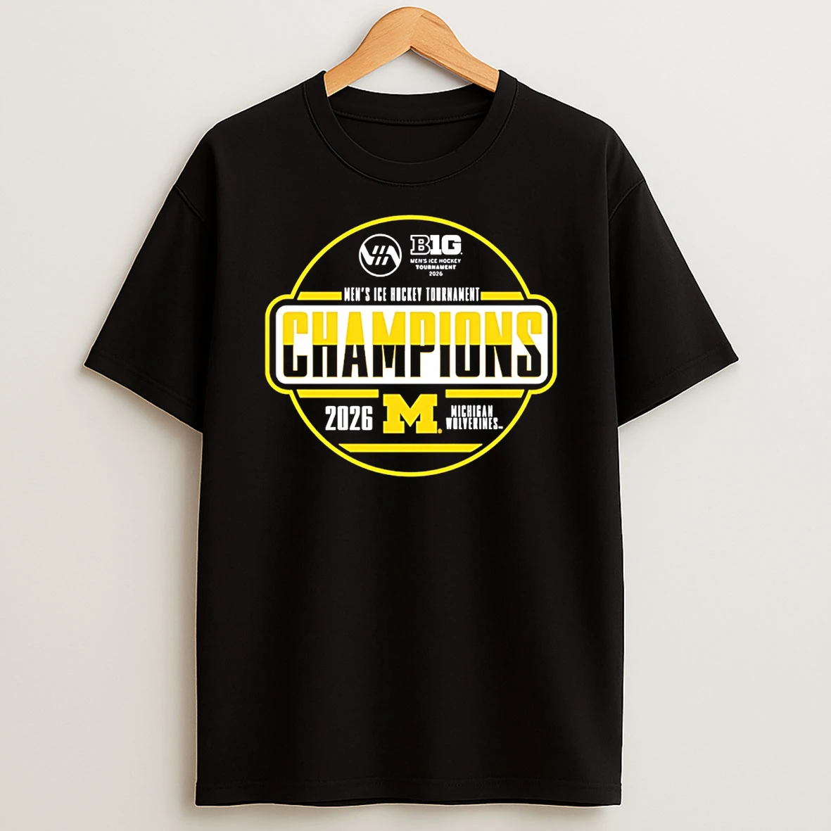 Michigan Wolverines 2026 Big Ten Mens Ice Hockey Tournament Champions Locker Room T Shirt