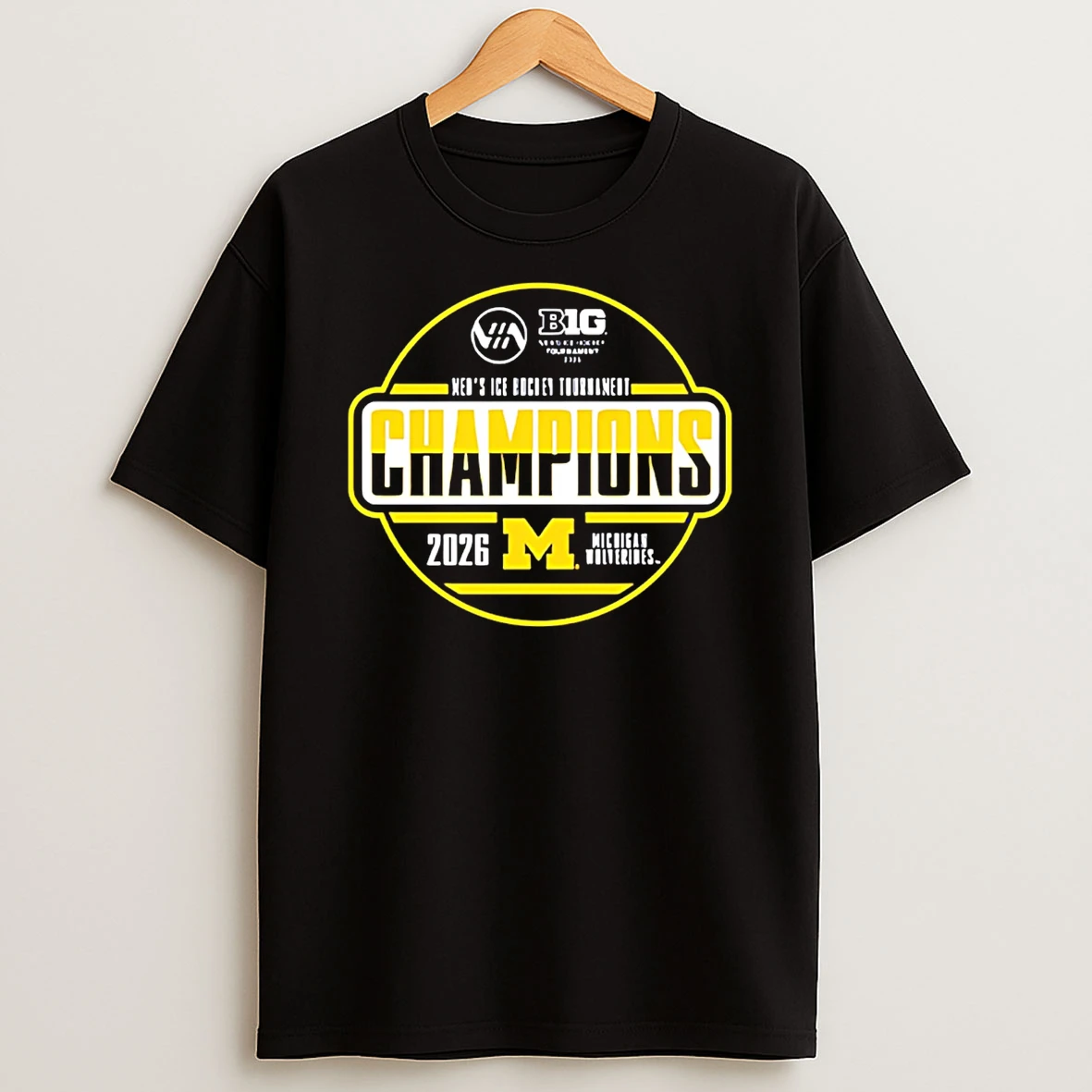 Michigan Wolverines 2026 Mens Ice Hockey Champions T Shirt
