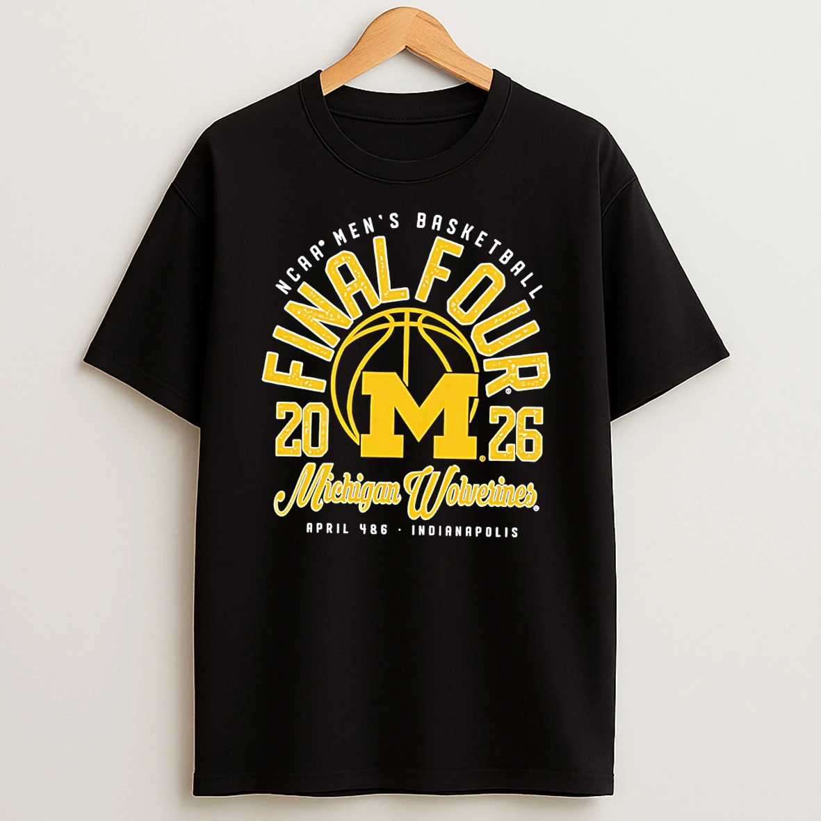 Michigan Wolverines 2026 Ncaa Mens Basketball Tournament March Madness Final Four Logo T Shirt
