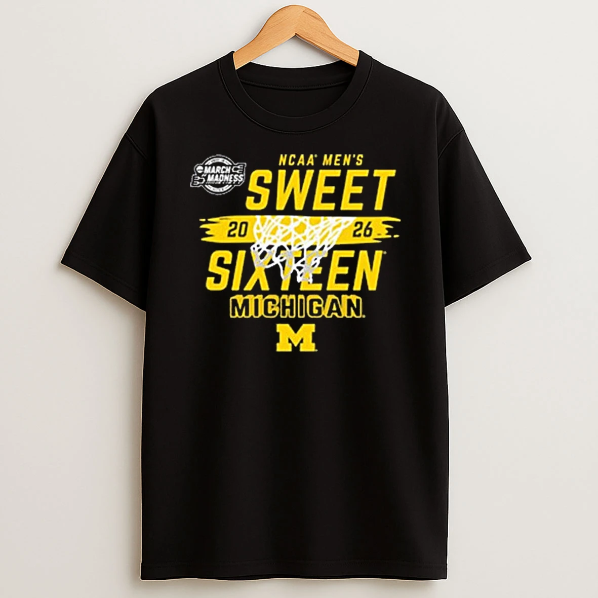 Michigan Wolverines 2026 Ncaa Mens Basketball Sweet 16 T Shirt