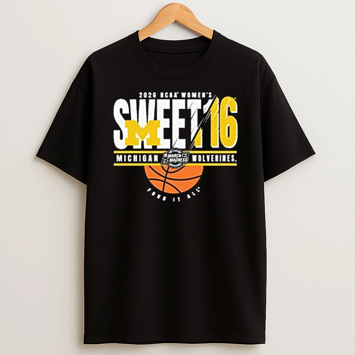 Michigan Wolverines 2026 Ncaa Womens Basketball Sweet 16 T Shirt