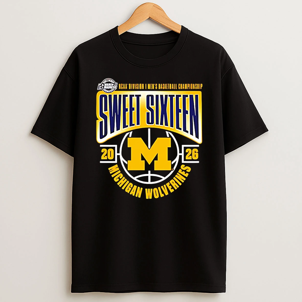 Michigan Wolverines Mens Basketball 2026 March Madness Sweet 16 T Shirt