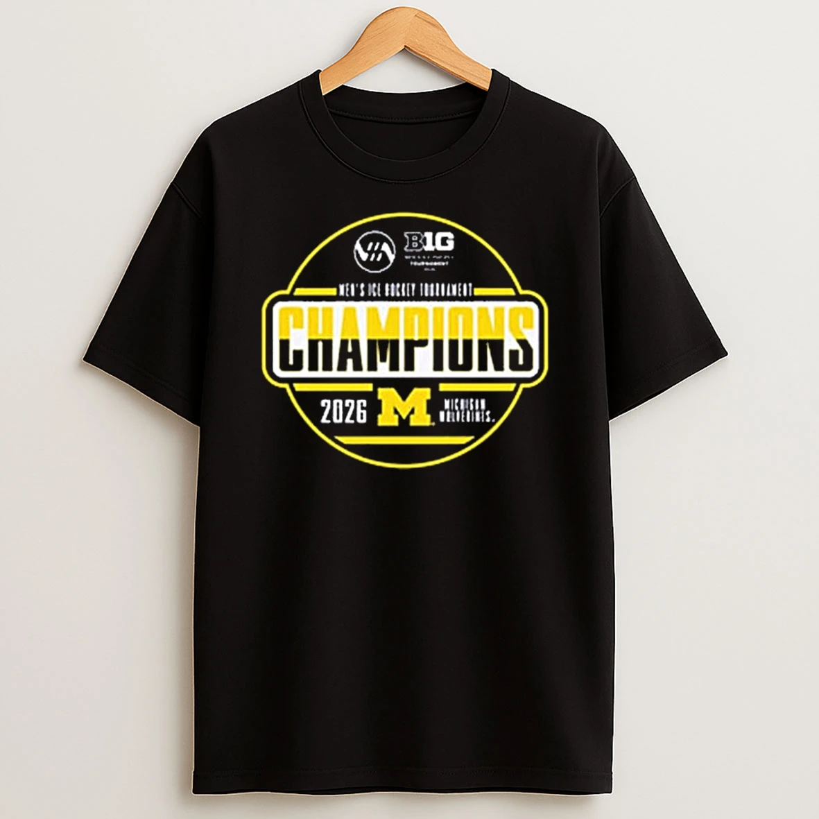 Michigan Wolverines Mens Hockey Big 10 Champion 2026 T Shirt