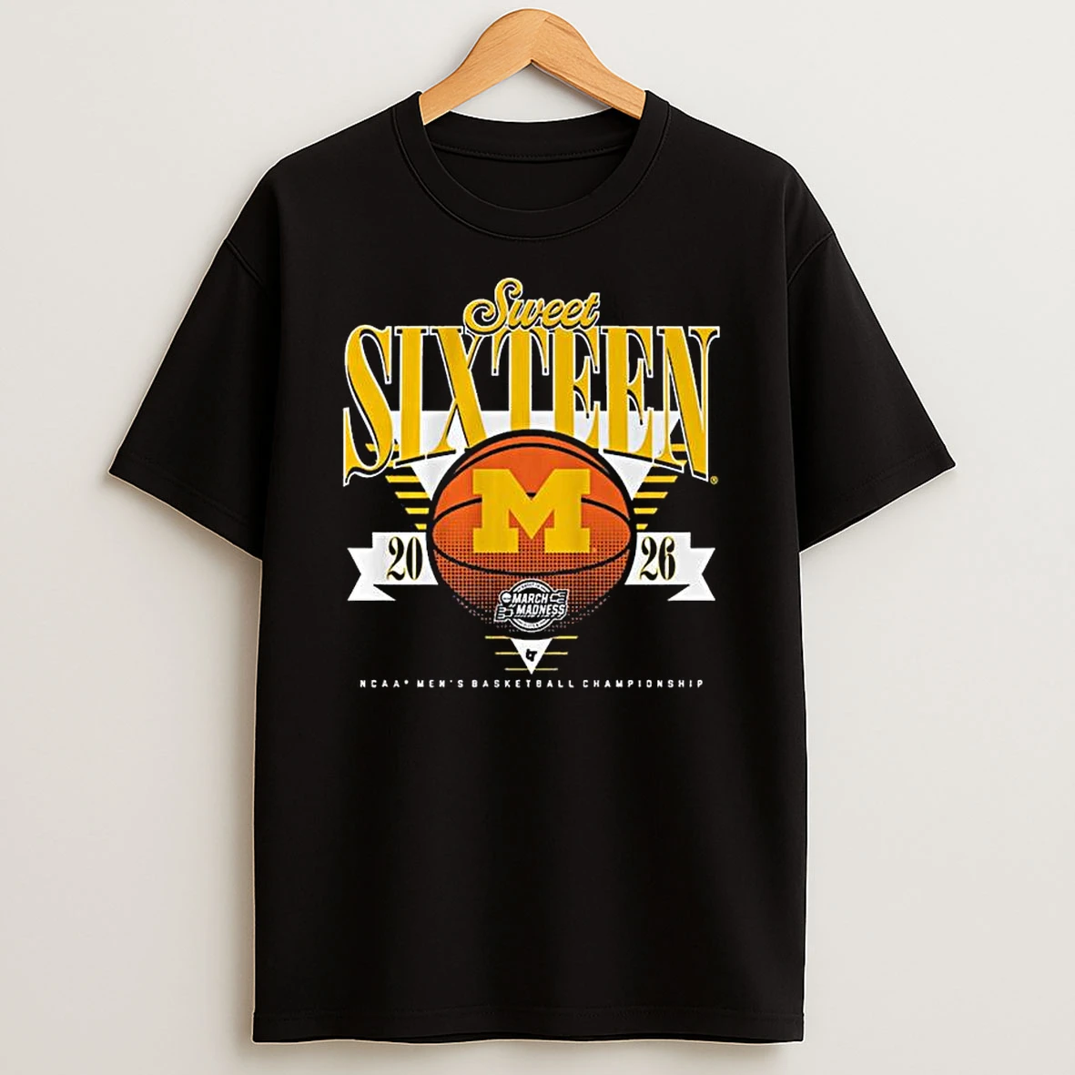 Michigan Wolverines Ncaa Mens Basketball Championship Sweet Sixteen 2026 T Shirt