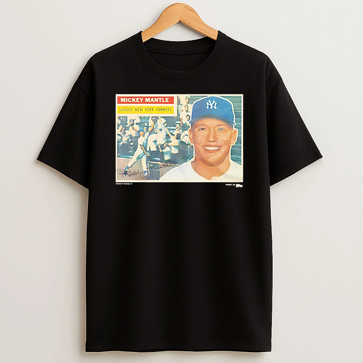 Mickey Mantle Yankees 1956 Topps Baseball T Shirt