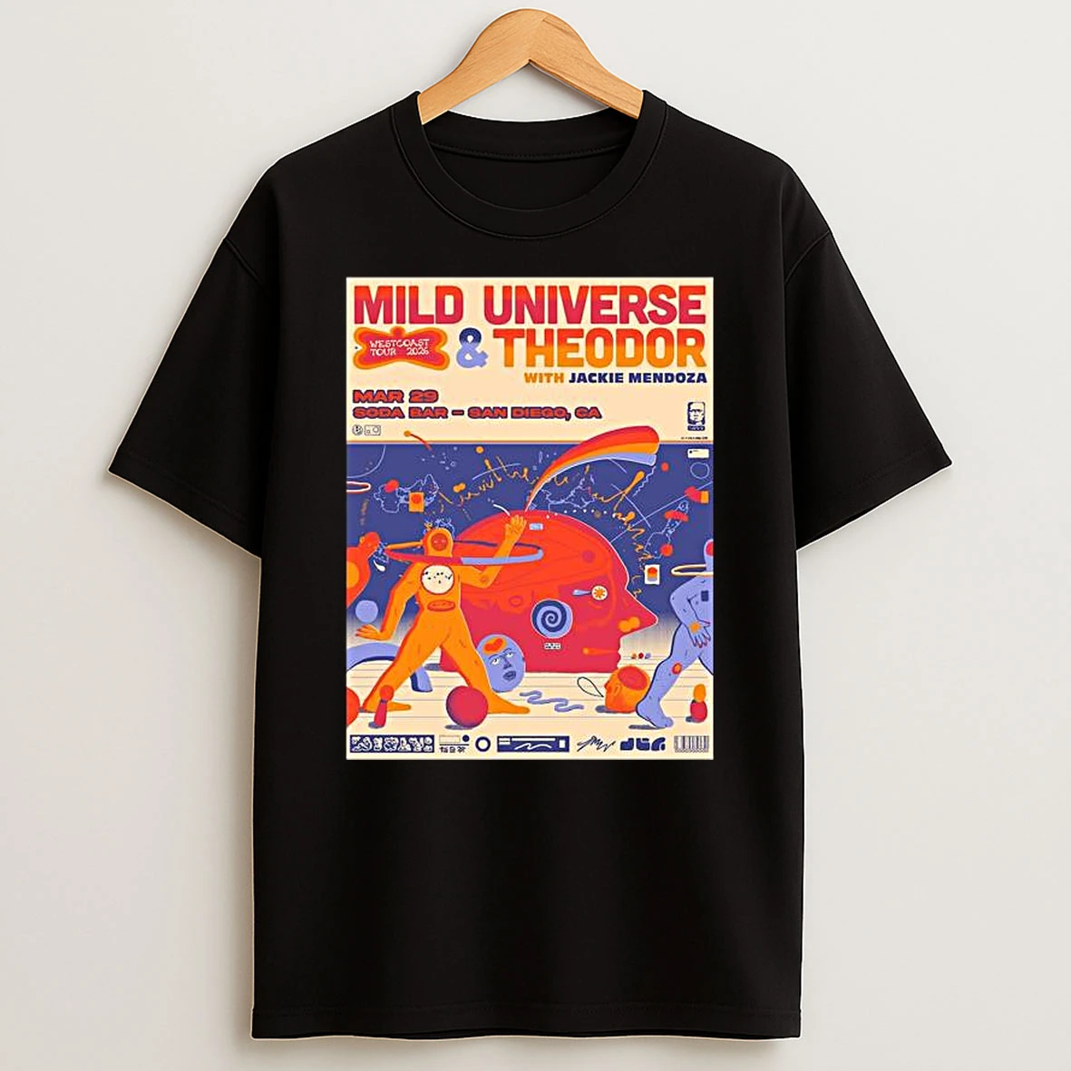 Mild Universe And Theodor March 29 2026 Soda Bar In San Diego Tour T Shirt